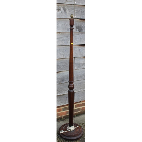 271 - A carved mahogany standard lamp, on tripod splay supports, and two other standard lamps