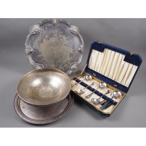 291 - A silver plated tray, 16 1/4