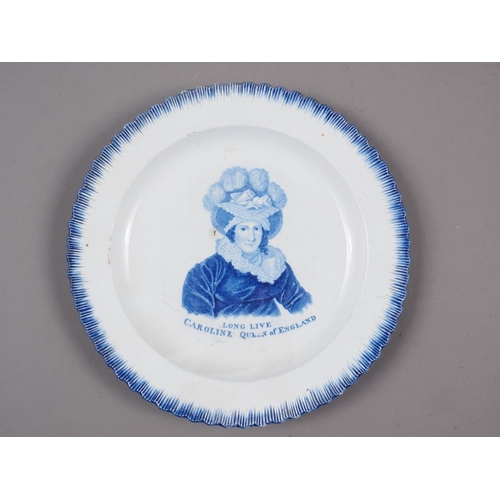 30 - An early 19th century blue and white decorated plate, 