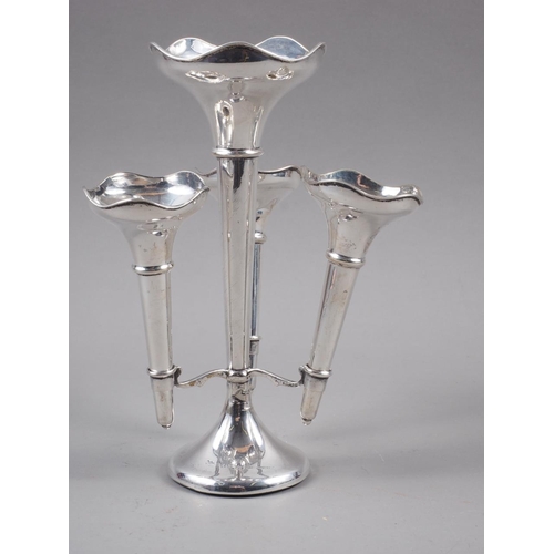 316 - A silver epergne with weighted base, 7 1/4