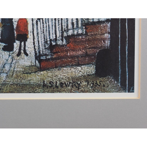 401 - After Lowry: four colour prints, framed and glazed, and a number of other colour prints