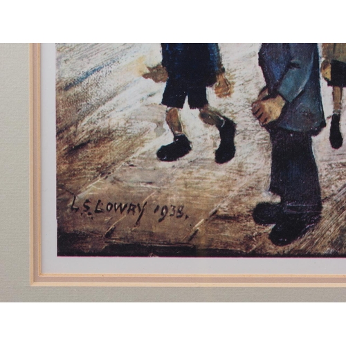 401 - After Lowry: four colour prints, framed and glazed, and a number of other colour prints