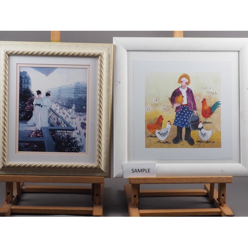 401 - After Lowry: four colour prints, framed and glazed, and a number of other colour prints