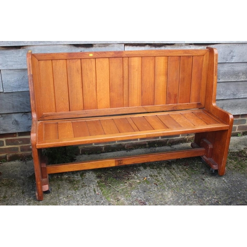 541 - An oak panel end bench/pew, 60