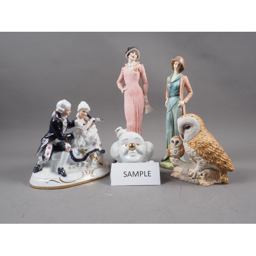 92 - Seven Florence figures and a number of other decorative porcelain figures