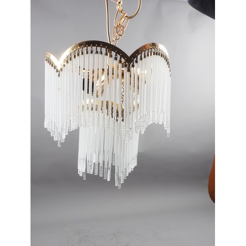 261 - A 1960s gilt metal and glass ceiling light pendant, 11 1/2