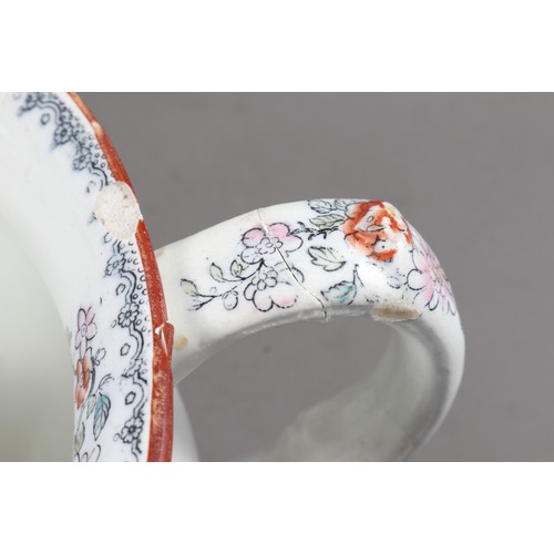 58 - A 19th century floral decorated toilet jug, a companion chamber pot and toothbrush vase, and a silve... 