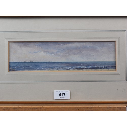 417 - Sir Alfred East RA RI, 1982: watercolours, seascape, 2 3/4