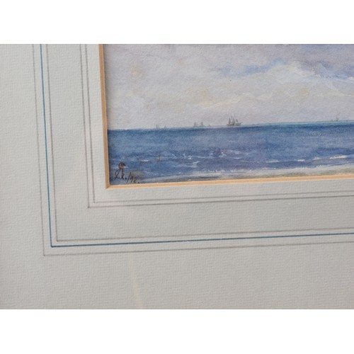 417 - Sir Alfred East RA RI, 1982: watercolours, seascape, 2 3/4