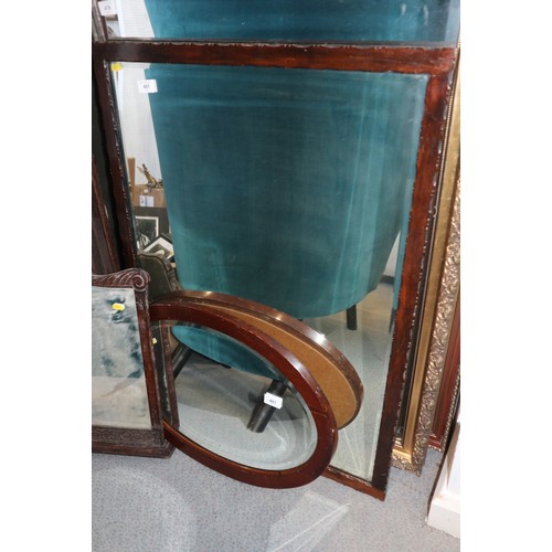 481 - A mahogany framed bevelled edge wall mirror, plate 23