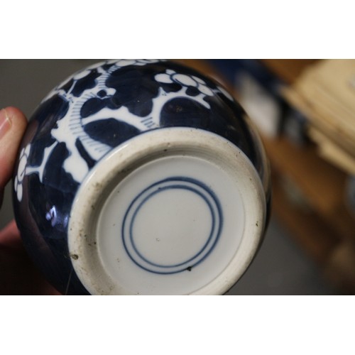 108 - Nine Chinese blue and white ginger jars, various sizes, all with double ring marks to bases, smalles... 