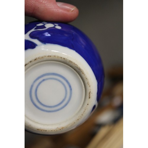 108 - Nine Chinese blue and white ginger jars, various sizes, all with double ring marks to bases, smalles... 