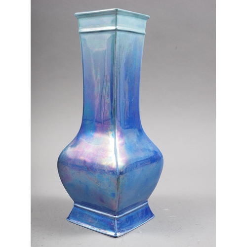 1 - A Shelley china blue lustre glazed vase, by Walter Slater, 8 1/2