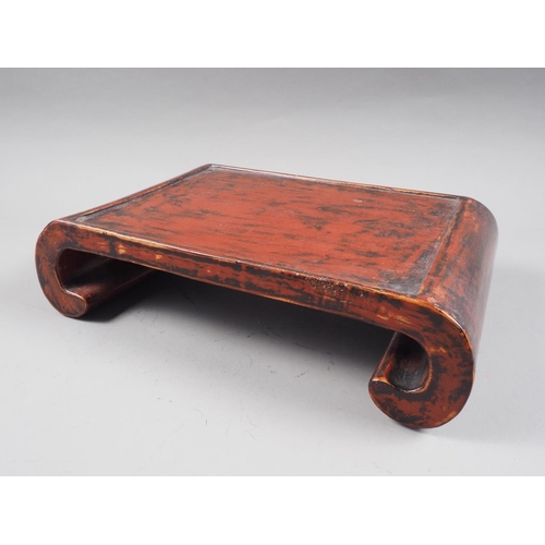 117 - A Chinese hardwood lacquered stand, 12 1/2