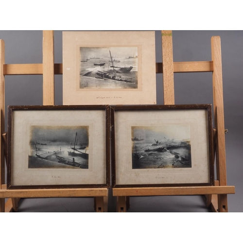 123 - Three real time photographs of the typhoon in progression which hit Hong Kong 18th September 1906, i... 