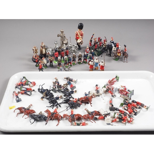 184 - A quantity of lead military soldiers, including some Britains figures