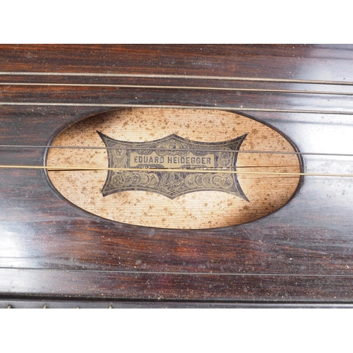 242 - An Austrian zither with original purchase receipt from 1900, in case (damages to case)