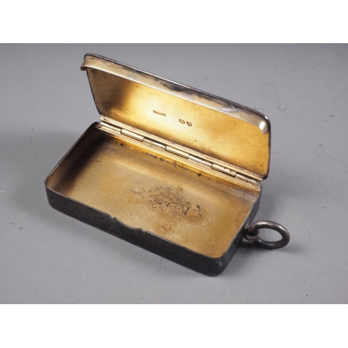 303 - A Sampson Mordan silver vesta case with enamelled coaching scene decoration, reverse inscribed 