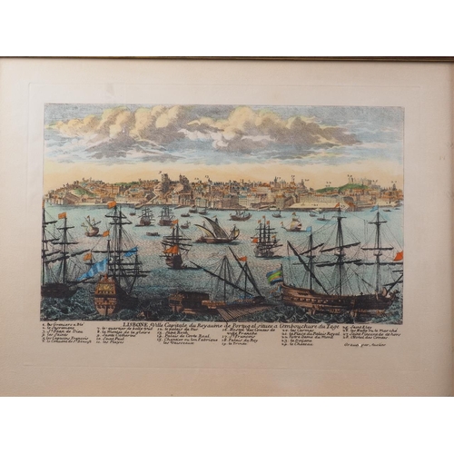 361 - Two coloured prints, view of the Royal Capital Portugal and a 19th century view of the Quarantine Ha... 