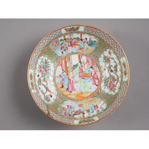 95 - A Chinese famille vert dish with Kylins in a landscape decoration, 11