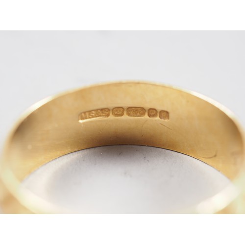 339 - An 18ct gold wedding band, size S, and another size T, 10g