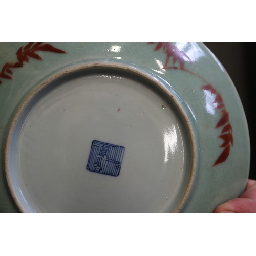 91 - Ten assorted Chinese celadon glazed plates with flower, bird and insect decoration, 7