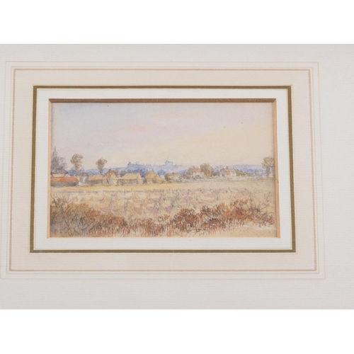 445 - David Charles Read: watercolours and pencil sketch, coastal scene, 5 1/2