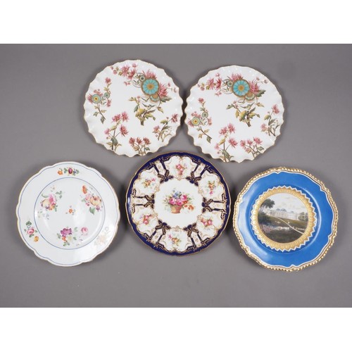 11 - A pair of Derby Imari dinner plates, a pair of Ridgways 