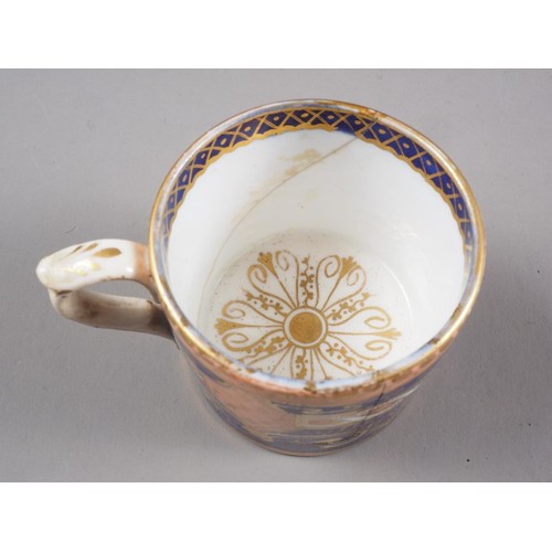 13 - An 18th century Worcester coffee cup with hand-painted landscape decoration, two Worcester spiral fl... 