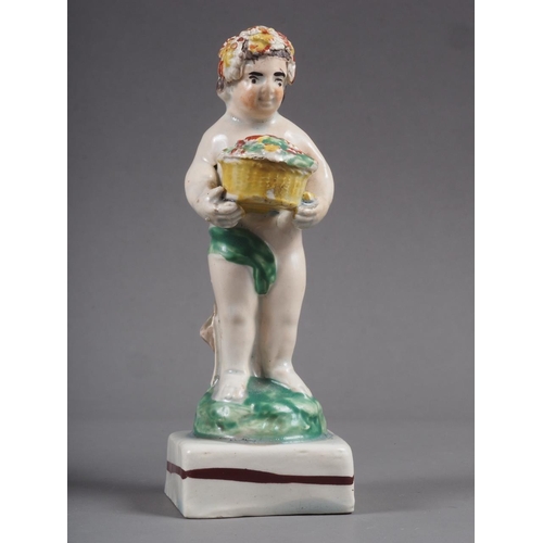 20 - A Derby porcelain cherub with basket of flowers, 4