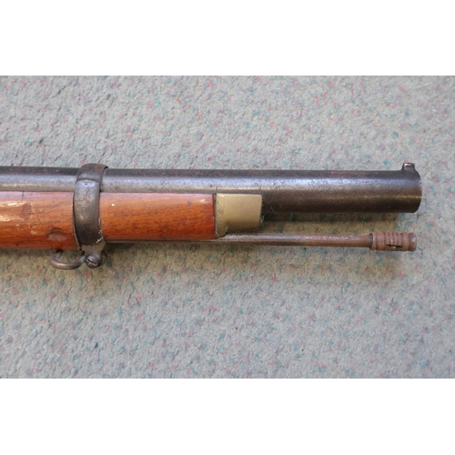 201 - An Indian armouries? percussion cap musket with hardwood stock, 44