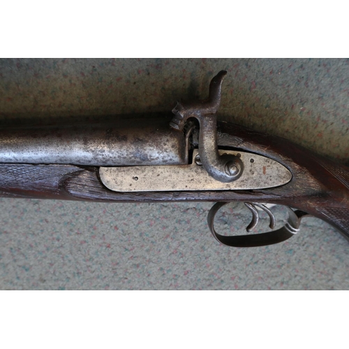 206 - A percussion cap double barrelled shotgun, 42 1/2