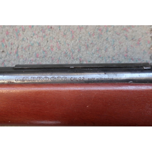 207 - A Milbro G36 .22 calibre air rifle and a collection of air pellets, various