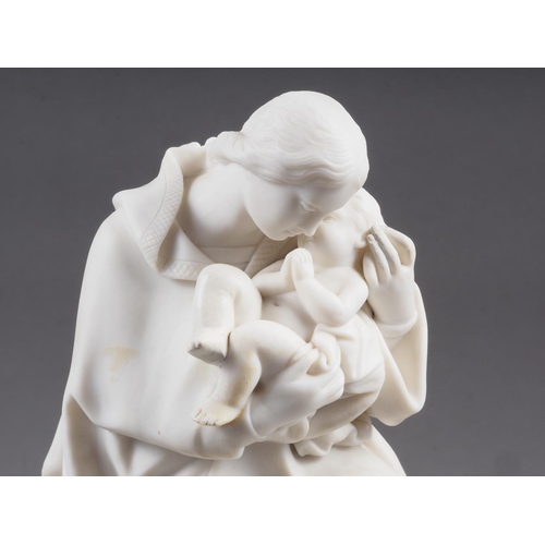 23 - A Minton Parian figure of flight into Egypt, 10 1/4