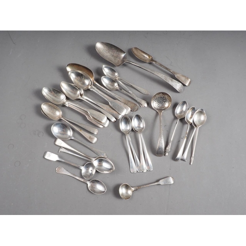 297 - A quantity of silver spoons, including tea, coffee, sifter and others, various 16oz troy approx