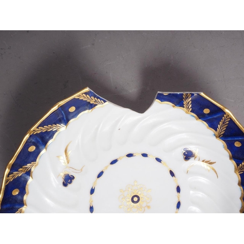 48 - A late 18th century Worcester part teaset with blue and gilt decoration (24 pieces approx)