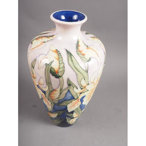 8 - A Moorcroft iris pattern baluster vase, 12