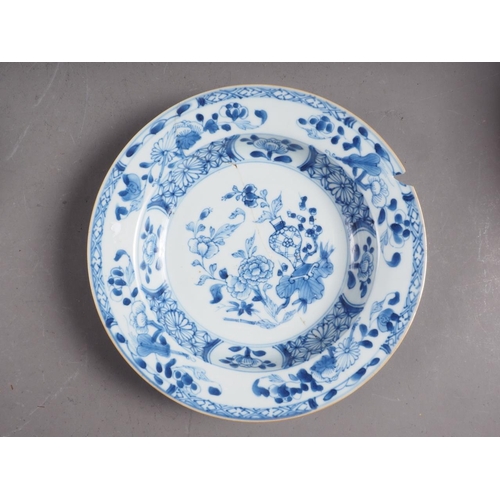 101 - A Chinese blue and white bowl with flower and scrolled decoration, and seal mark to base, 4