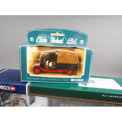 212 - Eight Corgi Diecast model Eddie Stobbart trucks and lorries, including a limited edition DAF XF Spac... 