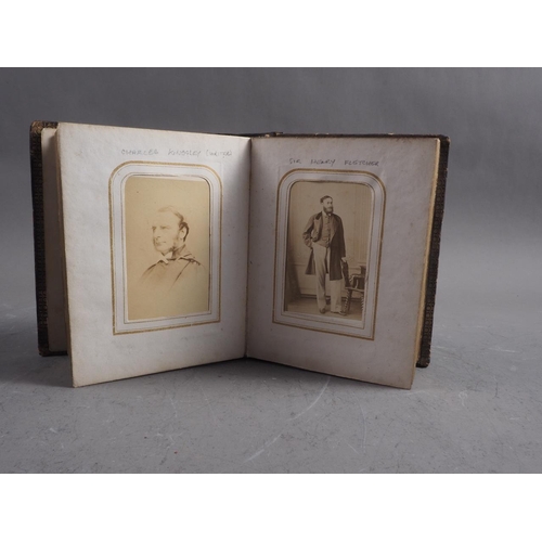 259 - A Victorian carte de visite album, containing photographs of Princess Alexandra, Edward Prince of Wa... 