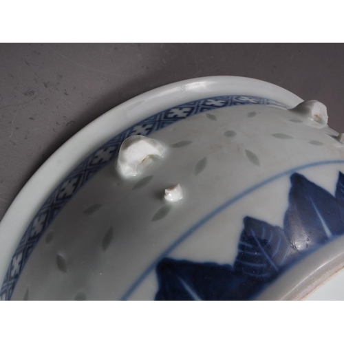 99 - A Chinese blue and white baluster vase with floral and landscape decoration, 14 1/4