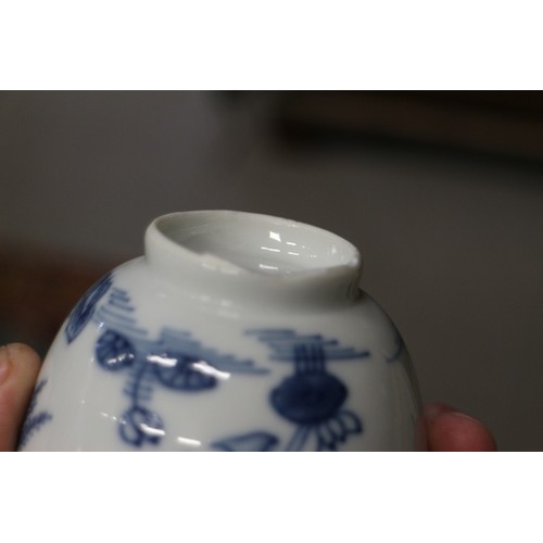 93 - A pair of Chinese blue and white tea bowls with exterior Phoenix decoration, 3