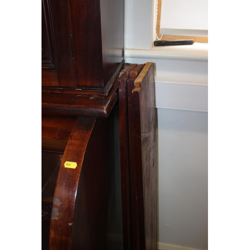 490 - A mid Victorian mahogany cylinder bureau bookcase, the upper section enclosed two glazed panel doors... 