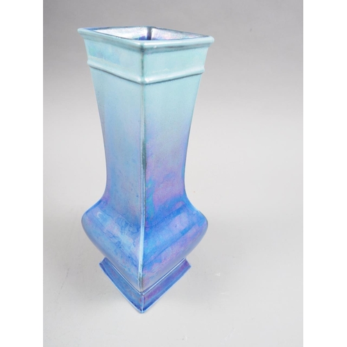 3 - A Shelley china blue lustre glazed vase, by Walter Slater, 8 1/2