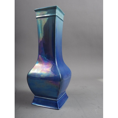 3 - A Shelley china blue lustre glazed vase, by Walter Slater, 8 1/2