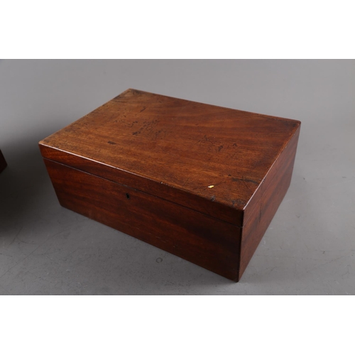 166 - A mahogany stationery box, 10 3/4