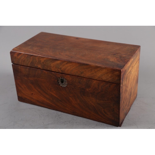 167 - A Victorian mahogany rectangular two-division tea caddy, 14