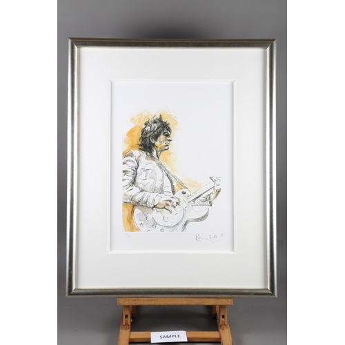 342 - Ronnie Wood: a set of four signed limited edition lithographs, portraits of the Rolling Stones, in s... 