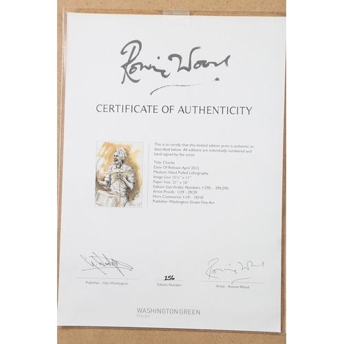 342 - Ronnie Wood: a set of four signed limited edition lithographs, portraits of the Rolling Stones, in s... 