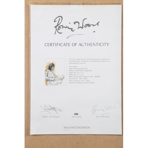 342 - Ronnie Wood: a set of four signed limited edition lithographs, portraits of the Rolling Stones, in s... 